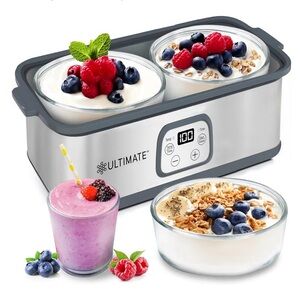Ultimate Silver Yogurt Maker with Digital Display